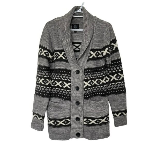 Sansara Gray Nordic Wool Blend Knit Cardigan US M - Picture 1 of 7
